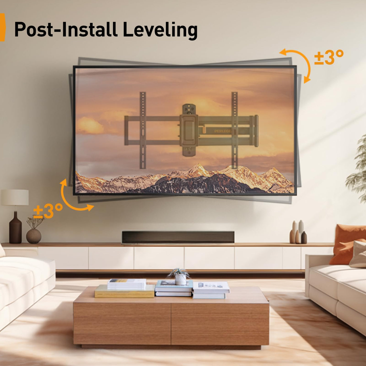 Perlegear TV Wandhalterung mit 822mm Langem Arm wandhalterung Fernseher für 32-75 Zoll LCD/LED/OLED Fernseher, schwenkbarer Gelenkarm 180° Drehbare, Ecke tv Halterung MAX VESA 600x400mm bis zu 45KG