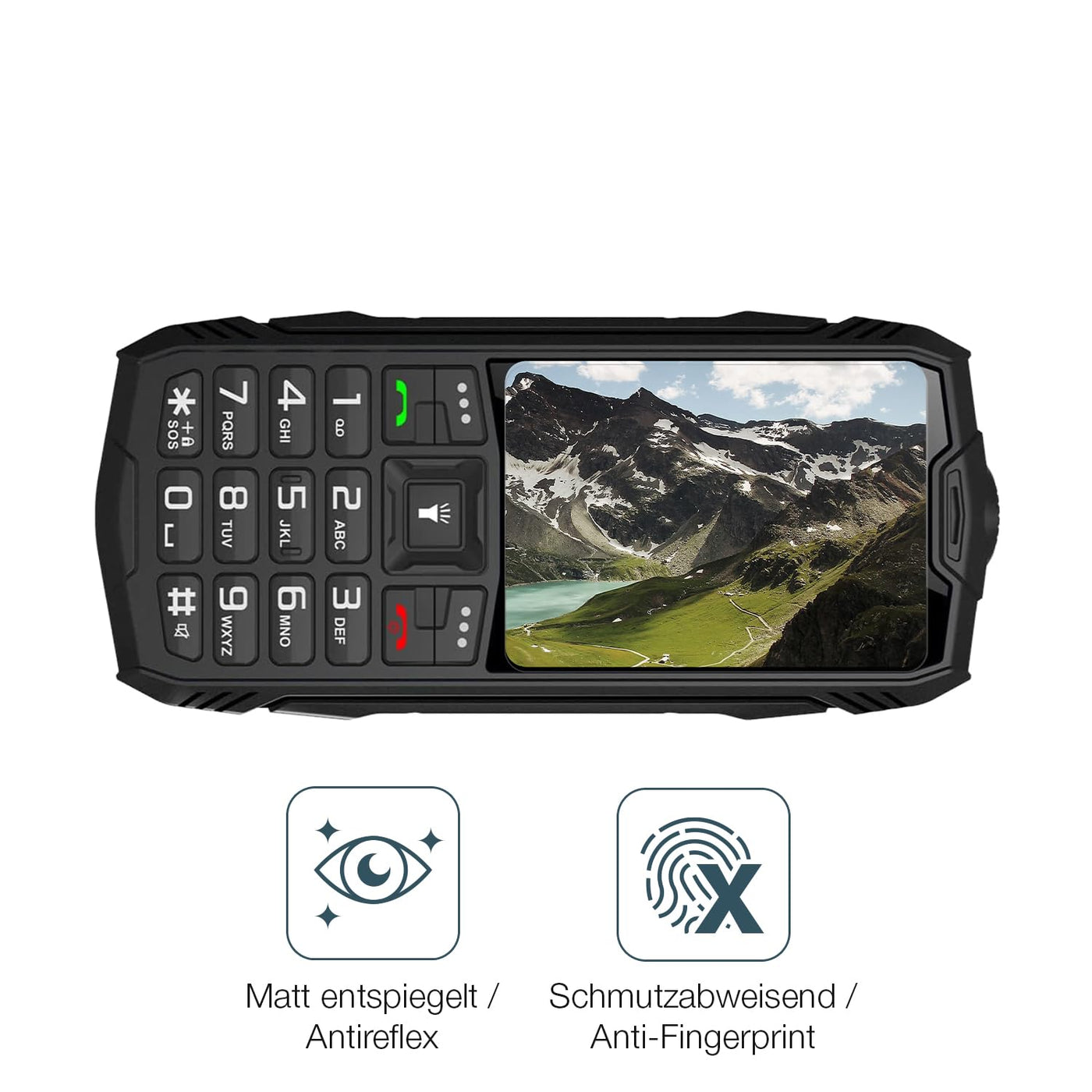 dipos I 2x Displayschutz 9H matt kompatibel mit Hammer H Basalt Schutzfolie Anti-Shock Folie