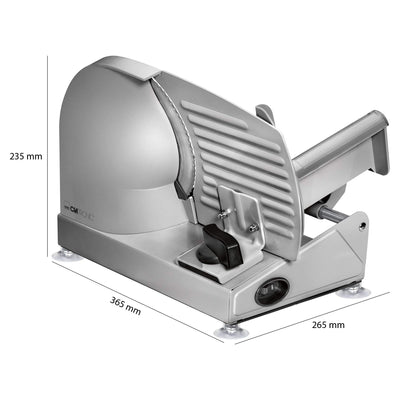 Clatronic® Allesschneider mit Ø 190 mm Edelstahlmesser | elektrische Brotschneidemaschine mit stufenlos einstellbarer Schnittstärke (0–15 mm) | Schneidemaschine mit Metallgehäuse | 150W | MA 3585