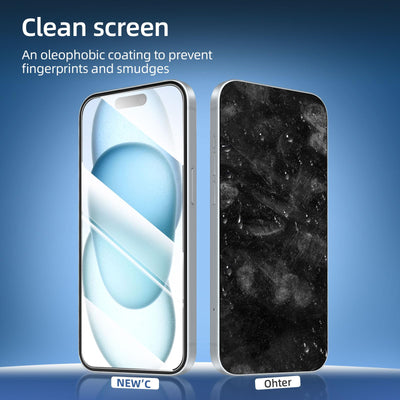 NEW'C 3 Stück, Panzer Schutz Glas für iPhone 16, iPhone 15, iPhone 15 Pro (6,1 Zoll), Frei von Kratzern, 9H Härte, HD Displayschutzfolie, 0.33mm Ultra-klar, Ultrabeständi