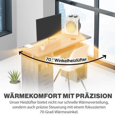 Clatronic® mobiler & kompakter Heizlüfter | Heizlüfter 2000W & 1000W | Heizkörper mit Ventilatorfunktion | Heizlüfter klein mit Kontrollleuchte & Überhitzungsschutz | HL 3761