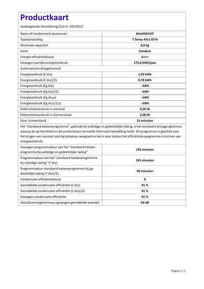 Bauknecht T Sense M11 83 N Wärmepumpentrockner /8 kg/EEK A+++ /ActiveCare-Technologie/EasyCleaning-Filter/Auffrischen-Programm/Bügelleicht-Programm/Wolle-Programm/Knitterschutz, Weiß