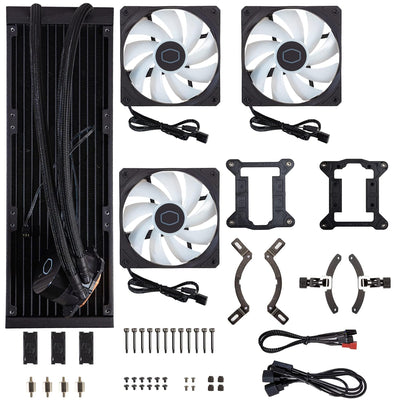 Cooler Master MasterLiquid 360L Core ARGB Wasserkühlung - CPU-Flüssigkeitskühler mit Zweikammer-Gen-S-Pumpe, überlegende PC-Kühlung mit 120mm -Lüfter, LGA 1700- und AM5-Halterungen – Schwarz