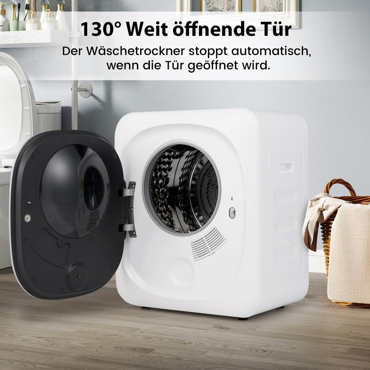 COSTWAY Mini Wäschetrockner 5KG, 5 Programme, bis zu 69℃, Ablufttrockner mit Überhitzungsschutz und Mehrfachfiltration, Trockner für Wohnmobile, Wohnheime und Zuhause, 800W