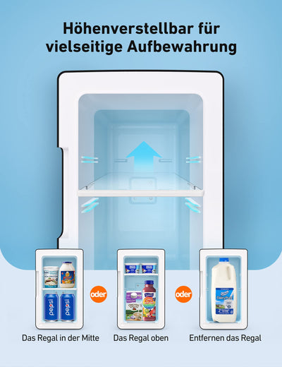 AstroAI 2 in 1 Mini Kühlschrank, 6 Liter Fridge / 8 Dosen mit Kühl- und Heizfunktion, 12V / 220V Steckdose für Autos, Büros und Schlafsäle, Schwarz