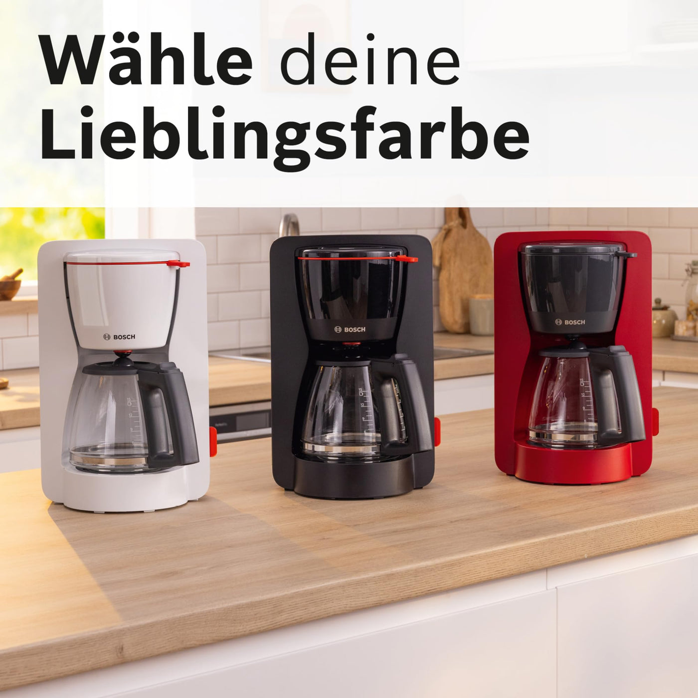 Bosch Filterkaffeemaschine MyMoment TKA6M273, Thermokanne 1 L, für 8-12 Tassen, Tropfstopp, schwenkbarer Filterträger, Entkalkungsprogramm, abnehmbarer Wassertank, 1200 Watt, Schwarz matt