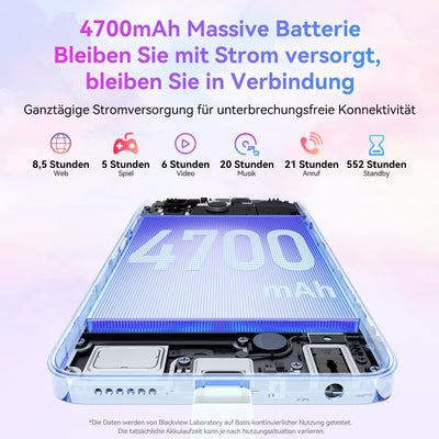 Blackview Wave 8C Handy Ohne Vertrag Günstig Android 14, 6GB+64GB/2TB SD, Octa Core 6,56" HD+, Akku 4700mAh, 13MP+8MP Kamera, 4G Dual SIM Smartphone Simlockfreie, 3.5mm Jack/GPS/2 Jahre Garantie