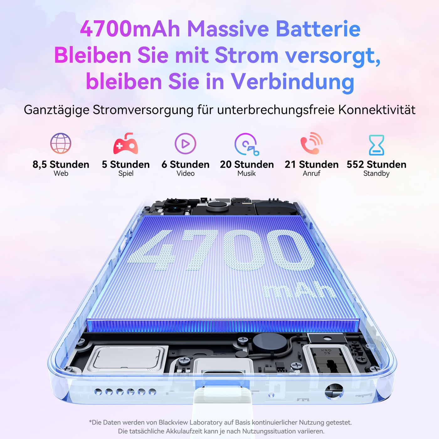 Blackview Wave 8C Handy Ohne Vertrag Günstig Android 14, 6GB+64GB/2TB SD, Octa Core 6,56" HD+, Akku 4700mAh, 13MP+8MP Kamera, 4G Dual SIM Smartphone Simlockfreie, 3.5mm Jack/GPS/2 Jahre Garantie