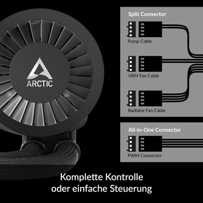 ARCTIC Liquid Freezer III 360 - Wasserkühlung PC, AIO CPU Wasserkühler, Intel & AMD, effiziente PWM-gesteuerte Pumpe, Lüfter: 200–1800 RPM, LGA1851 und LGA1700 Contact Frame - Schwarz