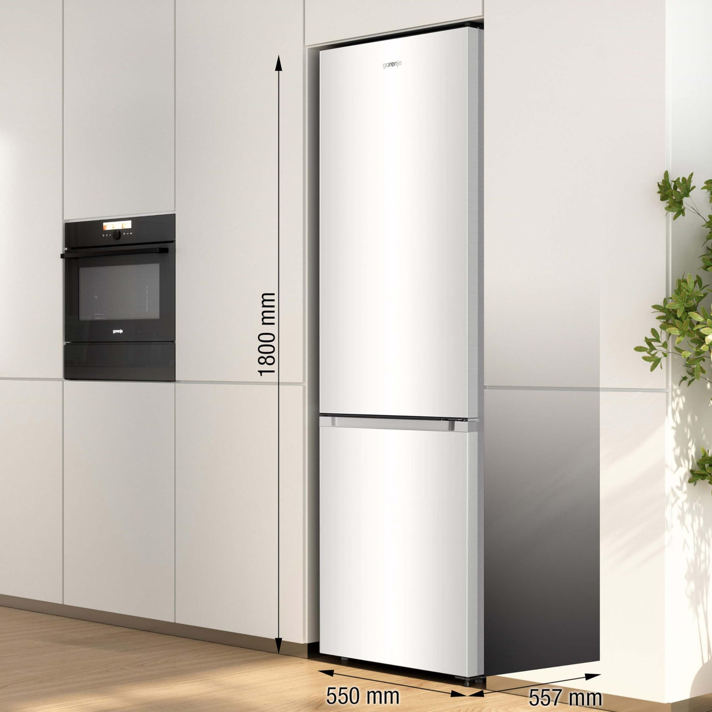 Gorenje RK 4182 PW4 Kühl-Gefrierkombination, 269 Liter Gesamtkapazität, 198 Liter Kühlteil, 71 Liter Gefrierteil, LED-Beleuchtung, Gemüsefach, Türanschlag wechselbar, weiß