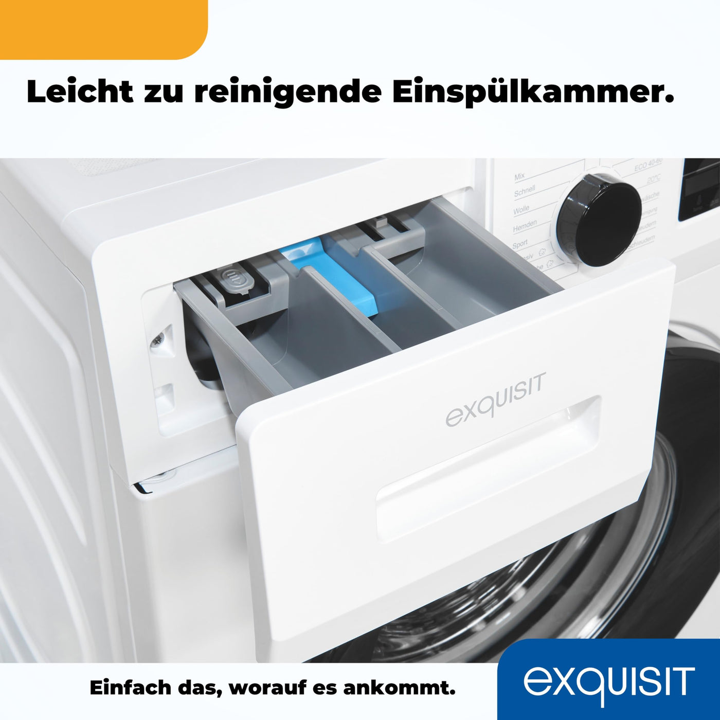 Exquisit Waschmaschine 8kg, Energieeffizienzklasse A, max. 1400 U/Min, Schnellprogramm, Startzeitvorwahl (3-24 Std.), Kindersicherung, Aquastop, ECO, 16 Waschprogramme, WA58014-340A weiss