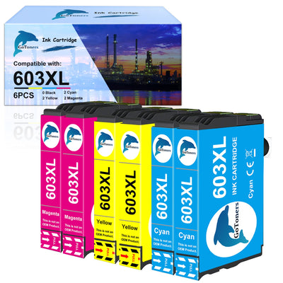 GoToners 603XL Patronen Kompatibel für Epson 603 XL Farben Druckerpatronen für XP-2100 XP-2150 XP-2105 XP-3100 XP-3105 XP-3150 XP-4100 XP-4150 WF-2810 WF-2830 WF-2850 (2 Cyan, 2 Magenta, 2 Gelb)