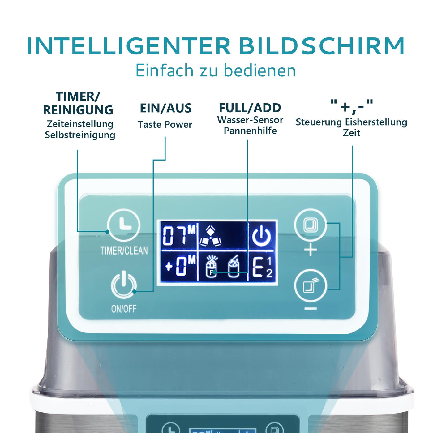 EUHOMY Eiswürfelmaschine Edelstahl, 24 Eiswürfel in 13 Minuten, 24kg/24H Eiswürfelmaschine gastro, selbstreinigender 3,2L Eisbereiter mit Eisschaufel und Korb für Zuhause/Küche/Büro/Bar/RV