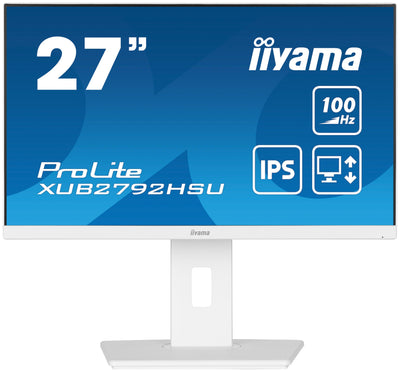 iiyama Prolite XUB2792HSU-W6 68,6cm 27" IPS LED-Monitor Full-HD 100Hz HDMI DP USB3.2 Höhenverstellung Pivot FreeSync weiß