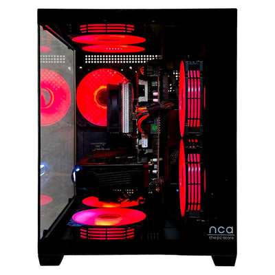 Gaming PC Phantom Black | NVIDIA RTX 4060 | 32GB RAM 500GB SSD | Intel XEON 10 Kerner | RGB Lüfter mit Fernbedienung | Luftkühlung | WLAN 5 | Win 11