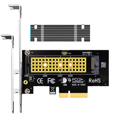 GLOTRENDS PA09-HS M.2 NVMe zu PCIe 4.0 X4 Adapter mit M.2 Kühlkörper für 2280/2260/2242/2230 M.2 NVMe SSD