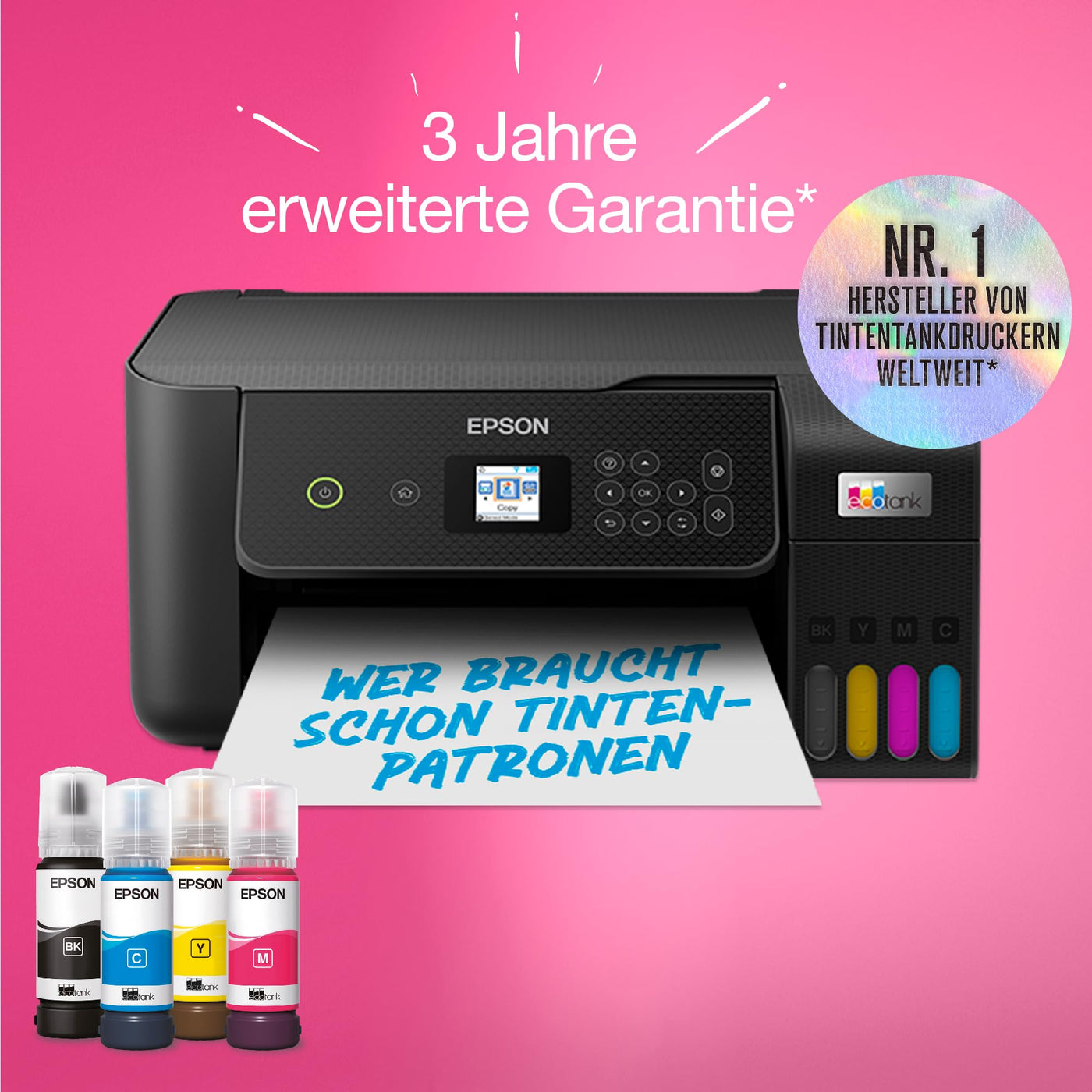 Epson EcoTank ET-2820 A4-Multifunktions-Wi-Fi-Tintentankdrucker, mit einem im Lieferumfang enthaltenen Vorrat an Tinten bis zu 3 Jahren