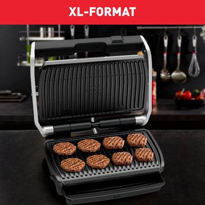 Tefal OptiGrill Elite XL Kontaktgrill, 16 Programme, Digitales Display mit Garstufenanzeige, Abnehmbare XL-Platten, Elektrogrill, Edelstahl, GC760D12