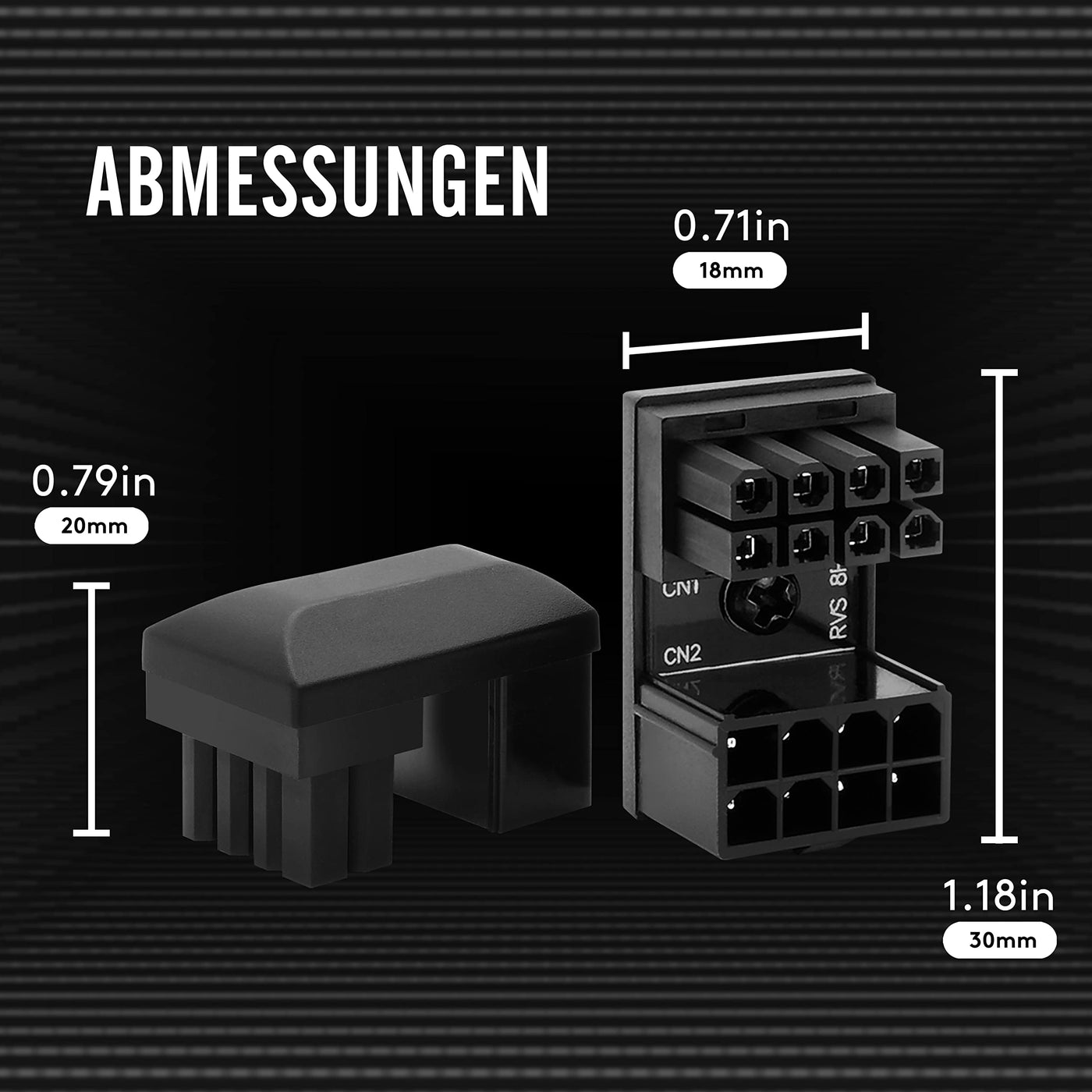 EZDIY-FAB GPU VGA PCIe 8 Pin U Turn 180 Grad Winkel Stecker Strom Adapter Board für Desktop-Grafikkarte-Reverse Typ 3-Pack