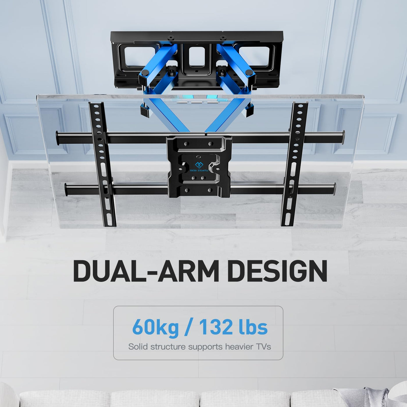 PERLESMITH TV Wandhalterung, Wandhalterung Fernseher für 37-85 Zoll Flach/Curved Fernseher bis zu 60kg, Schwenkbar Neigbar TV Halterung max.VESA 600x400mm