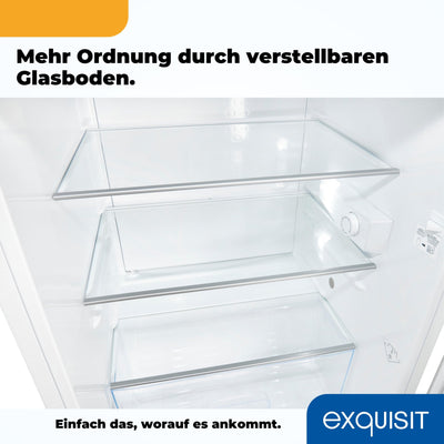 Exquisit Kühlschrank ohne Gefrierfach, 133 Liter, Vollraumkühlschrank freistehend, Türanschlag Wechselbar, KS516-V-H-010E weiss