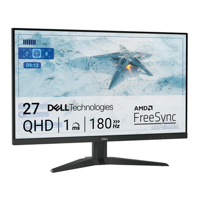 Dell G2725D 27 Zoll QHD (2560x1440) Gaming Monitor, 180Hz, IPS, 1ms, AMD FreeSync, 99% sRGB, DisplayPort, 2X HDMI, 3 Jahre Garantie, Schwarz