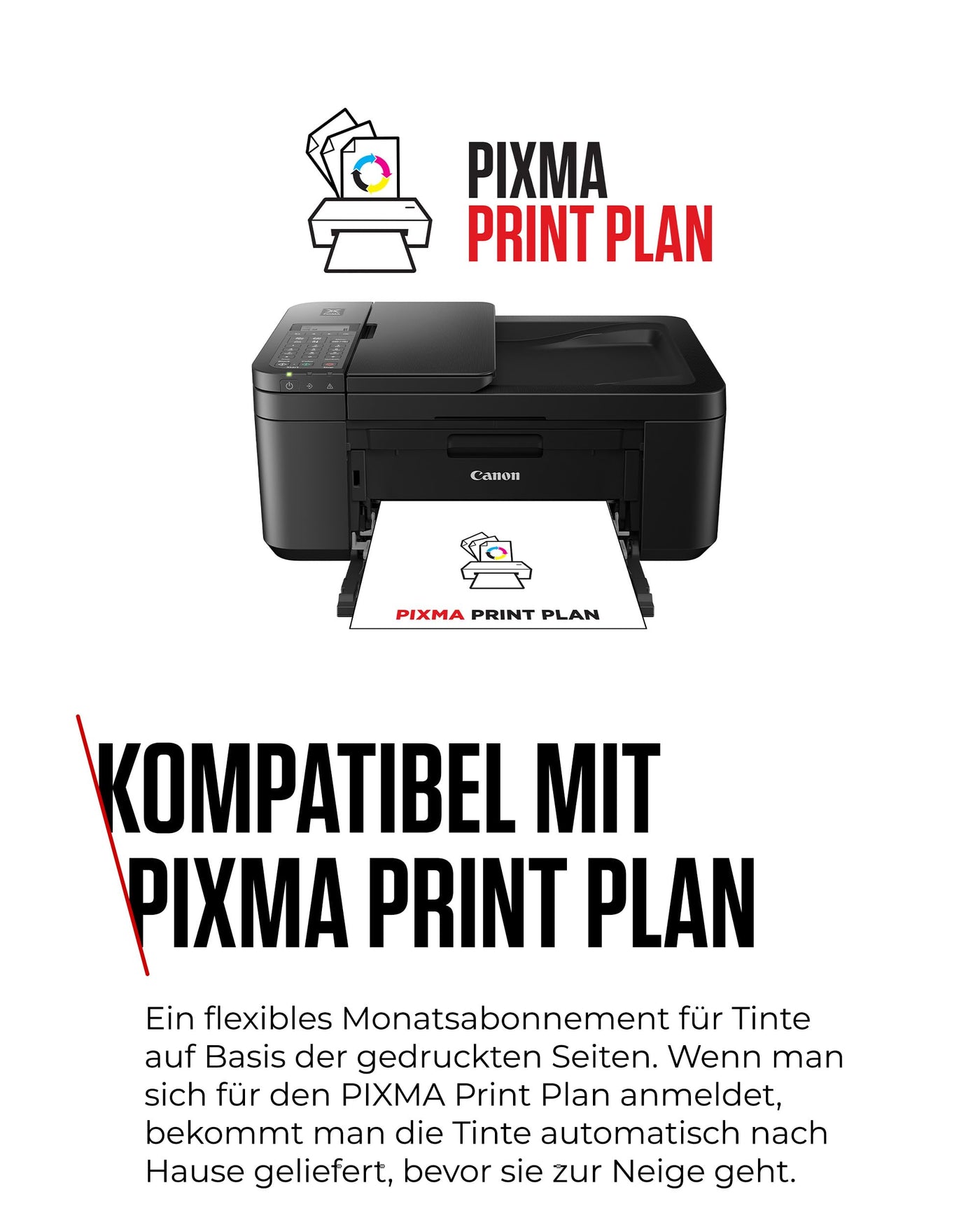 Canon PIXMA TR4750i Multifunktionsdrucker 4in1 (Tintenstrahl, Drucken, Kopieren, Scannen, Faxen, A4, WLAN, Apple AirPrint, 20 Blatt ADF, Duplexdruck, kompatibel mit Pixma Print Plan ABO) schwarz