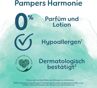 Pampers Baby Windeln Größe 5 (11-16kg) Harmonie, MONATSBOX, Sanfter Hautschutz Und Pflanzenbasierte Inhaltsstoffe, 152 Stück