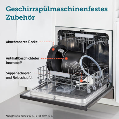 COSORI Schnellkochtopf, 9-in-1, Multikocher mit 14 Funktionen, 5,7 L Pressure Cooker, Reiskocher, Dampfgarer, Joghurtbereiter, Slow cooker und Sous Vide, Sautierpfanne, Rezeptbuch, Edelstahl