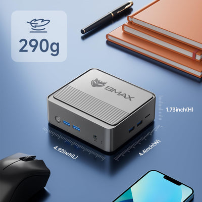 BAMX B3 Mini PC 8 GB DDR4 256 GB SSD W-11 Pro Intel N5095 (bis zu 2,9 GHz) Micro Desktop PC,BT4.2/4K@60Hz UHD Dual Display/2,5-Zoll-SSD/Gigabit Ethernet/2.4+5G WiFi Mini Computer für Büro/Schule