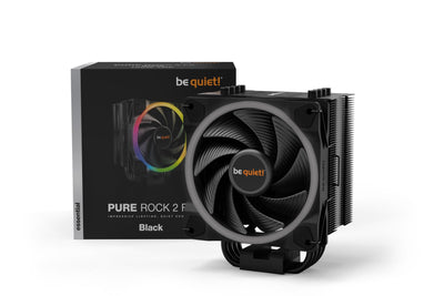 be quiet! Pure Rock 2 FX Black, CPU Kühler, 150W TDP, Light Wings 120mm PWM high-speed mit ARGB-Beleuchtung, 4 6mm Heatpipes, asymmetrisches Design, Single Tower, BK033