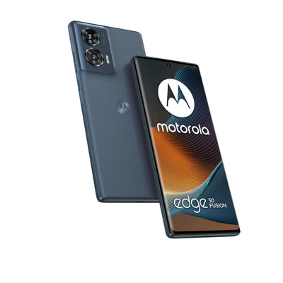 Motorola Moto Edge50 Fusion Smartphone (6,7''-FHD+-pOLED-Display,50-MP-Kamera,8/256 GB,5000 mAh, inkl. 68W-Ladegerät, Android 14) Forest Blue,inkl. Schutzcover+Handyhalterung[Exklusiv bei Amazon]