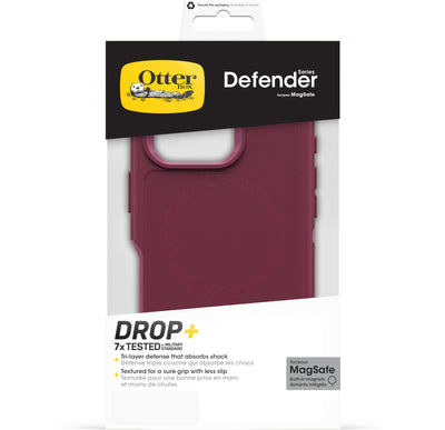 OtterBox Defender Series MagSafe Hülle für iPhone 16 Pro, stoßfest, sturzsicher, extrem robust, Schutzhülle, 7X getestet nach Militärstandard, Rot