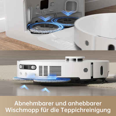 dreame X40 Ultra Complete Saugroboter mit Wischfunktion, 12.000Pa Saugkraft, 70℃ Wischmopp, selbstreinigend, automatische Entleerung, automatisches Nachfüllen, Anti-Wirrwarr und anhebbare Bürsten