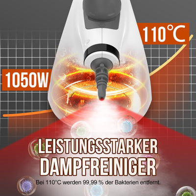 Dampfreiniger, Dampfreiniger Handgerät mit 11 Zubehör, 3,2 bar Dampfdruck 1050W Dampfreiniger für alles Boden, Chemikalienfreier Dampfreiniger Polstermöbel für Haushalte mit Kindern und Haustieren