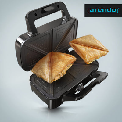 Arendo - Sandwichmaker 1200 W mit Antihaftbeschichtung - mit abnehmbaren Platten - spülmaschinentauglich - BPA frei - Temperaturkontrolle – Sandwich Maker - Sandwichtoaster für große Toasts