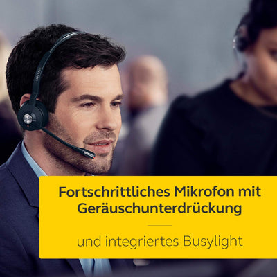 Jabra Engage 75 On-Ear Dect Stereo Headset - Skype for Business zertifizierter drahtloser Kopfhörer mit Noise-Cancelling für Tischtelefone und Softphones - schwarz - EU-Version