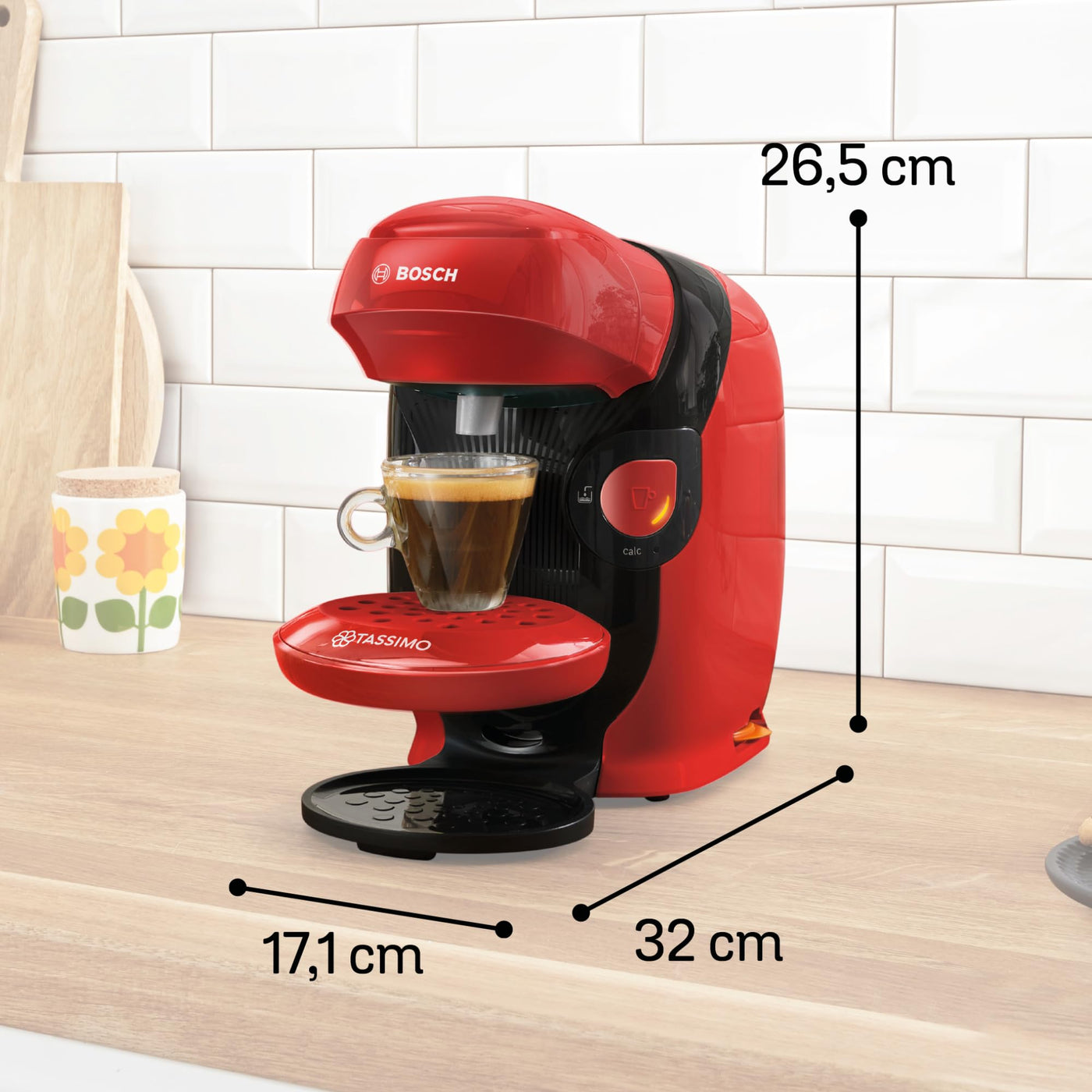 Bosch Tassimo Style friendly Kapselmaschine TAS114E, über 70 Getränke, geeignet für alle Tassen, vollautomatisch, nachhaltig, platzsparend, 1400 W, weiß