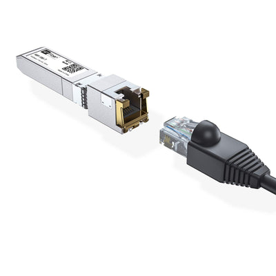 10GBASE-T SFP+ Transceiver 30 meters, SFP+ zu RJ45, 10G SFP+ zu Ethernet Modul Kompatibel mit Cisco SFP-10G-T-S, MA-SFP-10GB-T, Ubiquiti UniFi UF-RJ45-10G, Mikrotik S+RJ10, Netgear AXM765...