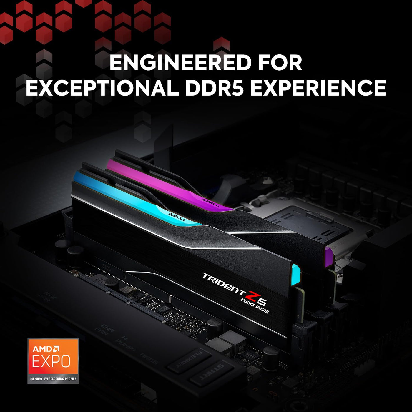 G.Skill Trident Z5 NEO RGB Series 32GB (2X 16GB) 288-Pin SDRAM DDR5 6000 (PC5-48000) CL30-38-38-96 1,35V Dual Channel Desktop Arbeitsspeicher Modell F5-6000J3038F1 6GX2-TZ. 5NR (Mattschwarz)