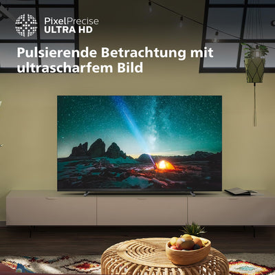 Philips 55PUS7609 4K LED Smart TV - 55-Zoll Display mit Pixel-präziser Ultra HD Titan OS Plattform und Dolby Atmos-Klang. Funktioniert mit Alexa und Google Sprachassistent – Anthrazitgrau