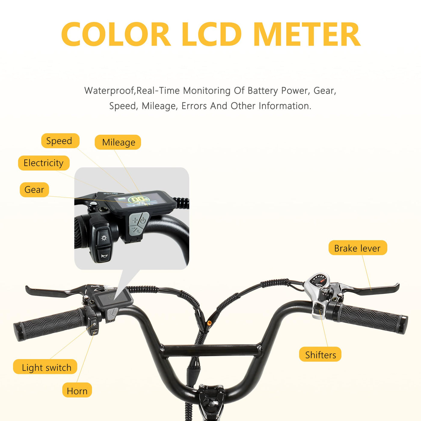 Ficyacto Elektrofahrräder für Damen Herren,Ebike Mit 48V 15Ah Li-ion Akku,20 * 3.0 Zoll Trekkingrad E-City Fahrrad,Reichweite bis zu 70-80KM Pedelec