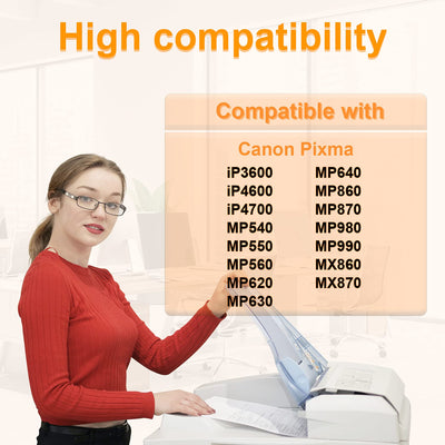 D&C 10 Druckerpatronen komp. für Canon PGI-520 CLI-521 Pixma iP3600 iP4600 iP4700 MP540 MP550 MP560 MP620 MP630 MP640 MP980 MP990 MX860 MX870