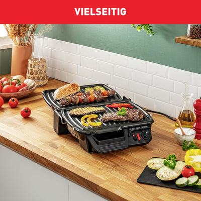 Tefal Kontaktgrill 2in1 GC3050 | Sandwichmaker | aufklappbar als Tischgrill/BBQ mit doppelter Grillfläche | regelbarer Thermostat | antihaftbeschichtet | 2000W | 38.3x21x38.8cm