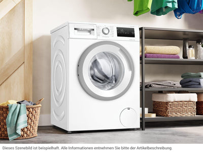 Bosch WAN28123 Serie 4 Waschmaschine, 7 kg, 1400 UpM, Active Water Plus, EcoSilence Drive, Hygiene Plus, Speed Perfect, ExtraKurz 15' & 30', Night Wash, Nachlegefunktion, Sportswear-Programm