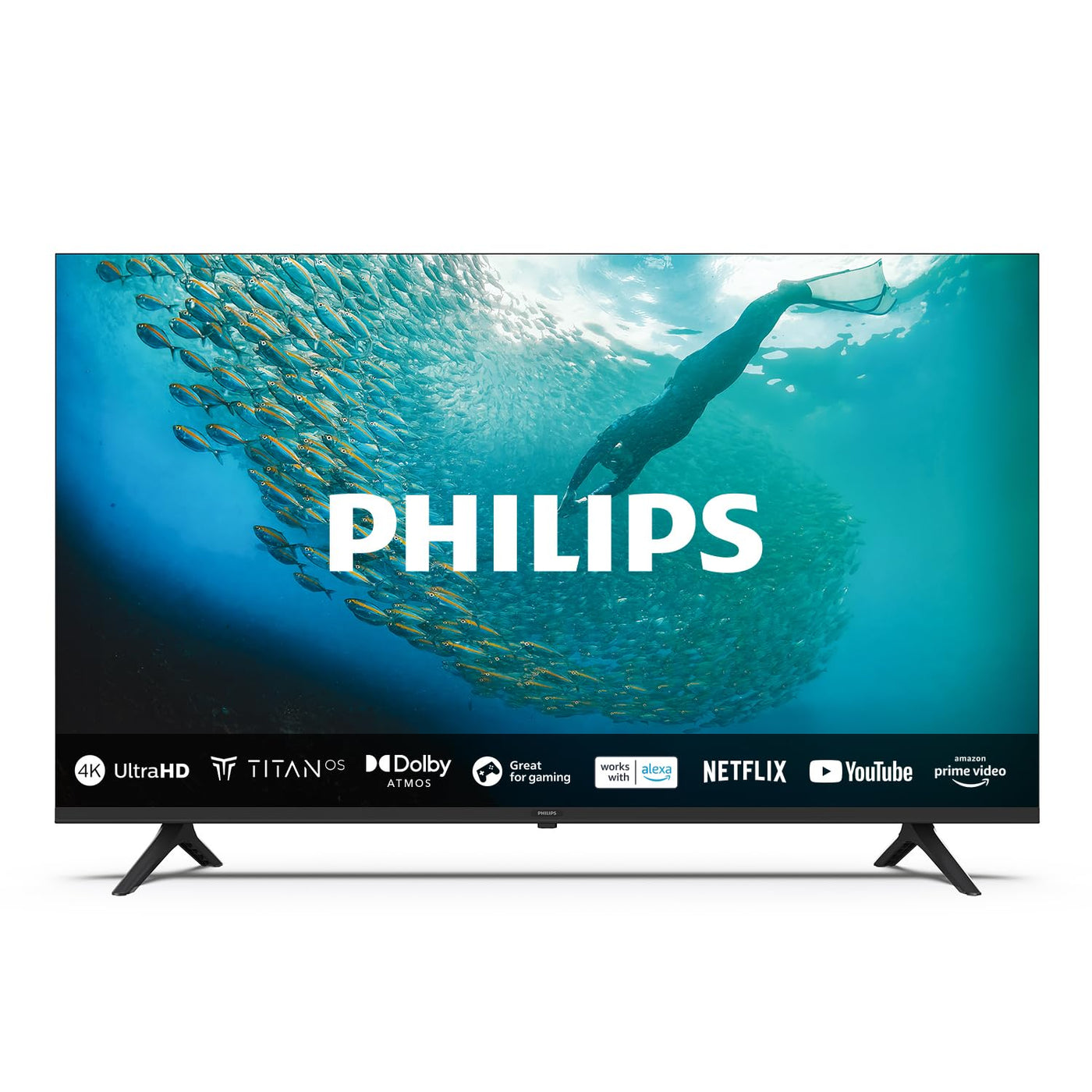 Philips 50PUS7009 4K LED Smart TV - 50-Zoll Display mit Pixel-präziser Ultra HD Titan OS Plattform und Dolby Atmos-Klang. Funktioniert mit Alexa und Google Sprachassistent – Schwarz