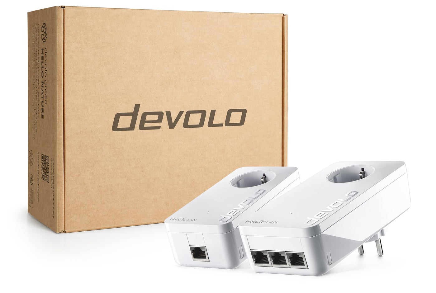 devolo Magic 2 LAN triple Starter Kit, LAN Powerline Adapter, bis zu 2.400 Mbit/s, 3x Gigabit LAN Anschluss, ideal für Gaming, dLAN 2.0, weiß