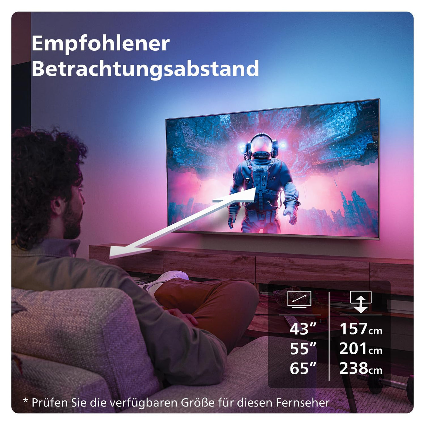 Téléviseur LED intelligent Philips Ambilight 43PUS8109 4K - Écran 43 pouces avec Ultra HD au pixel près, plateforme Titan OS et Dolby Atmos, fonctionne avec Alexa et l'assistant vocal Google - Chrome satiné