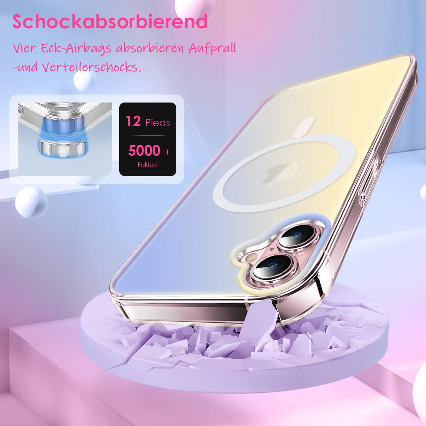 2Buyshop Handyhülle für iPhone 16 Plus Hülle für Mag-Safe Stoßfeste Kratzfeste Holografisch Irisierend Robust Schutzhülle für iPhone 16 Plus Hülle Farbwechsel Effekt iPhone 16 Plus Case Cover 6,7 Zoll