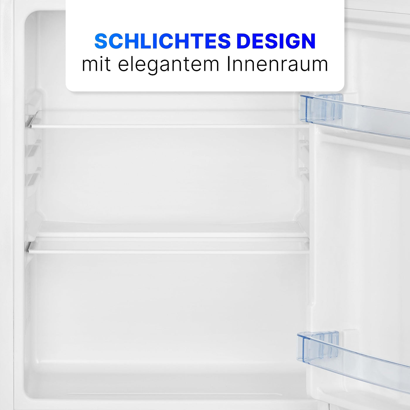 Bomann Mini Kühlschrank mit 58 Liter Nutzinhalt | Kühlschrank klein mit 2 herausnehmbaren Glasablagen | Mini Fridge mit stufenloser Temperaturregelung u. wechselbarem Türanschlag | KB 7347 weiß